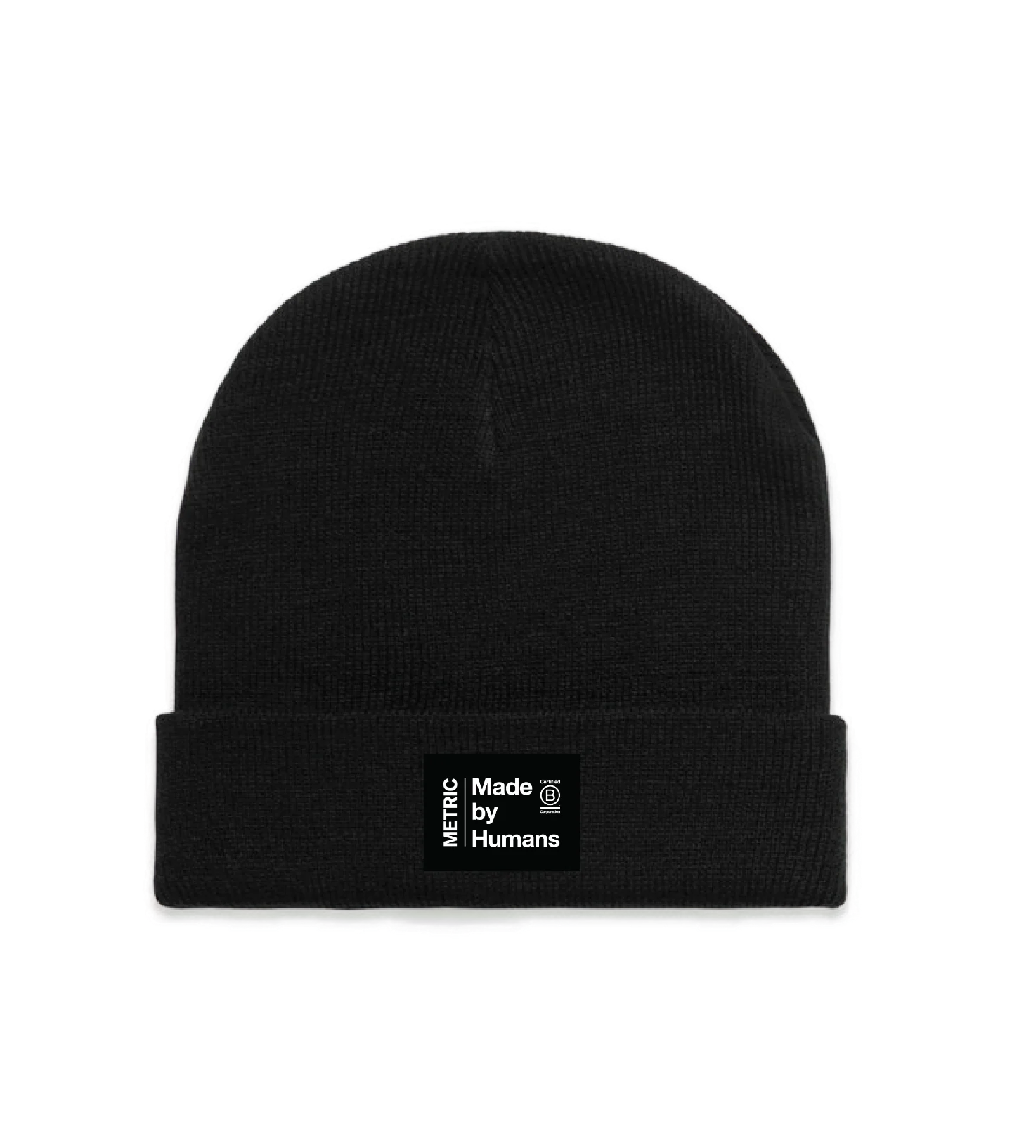 Metric Cuffed Knit Beanie (Black)